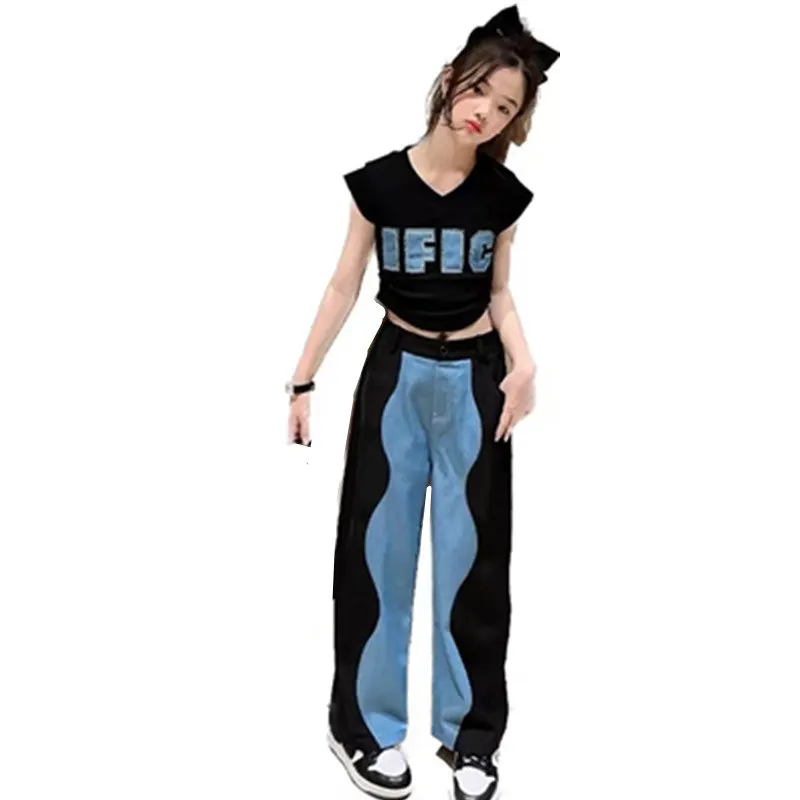 Kids Summer 2023 Fashion Patchwork Girls Clothing Set Vest + Pants for Teenage Streetwear Outfits Suit 6 7 8 9 10 11 12 14 Years
Kids Summer 2023 Fashion Patchwork Girls Clothing Set Vest + Pants for Teenage Streetwear Outfits Suit 6 7 8 9 10 11 12 14 Years