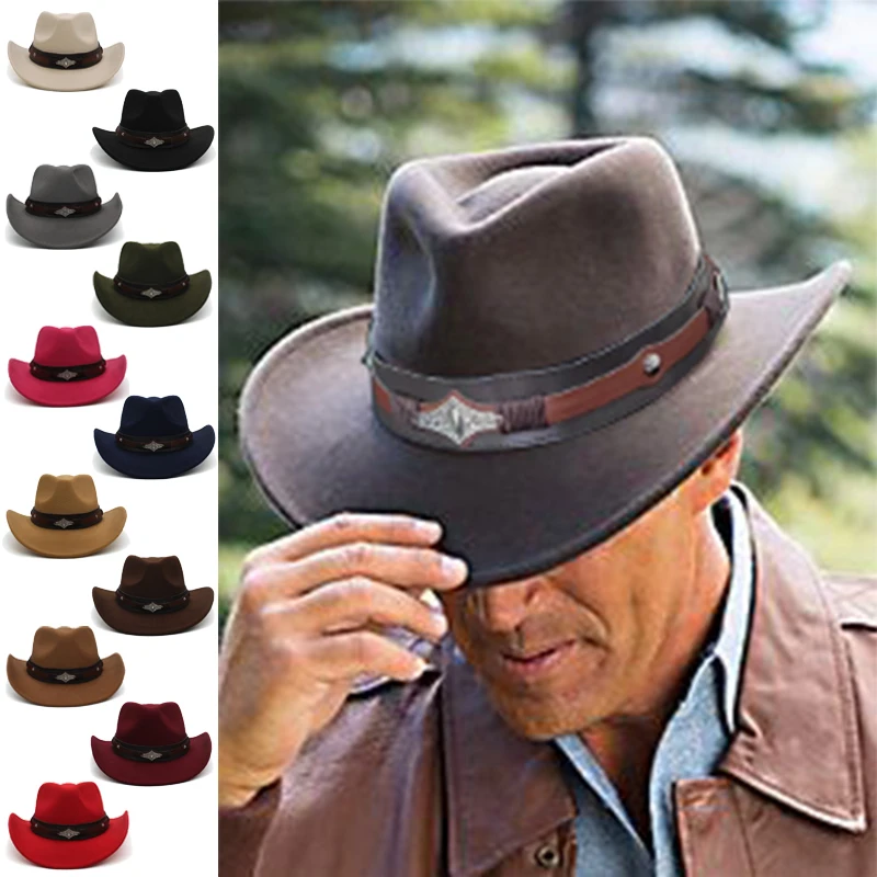 Men Women Wool Blend Western Cowboy Hats Wide Brim Sunhats Party Travel Sombrero Outdoor Caps Classical Retro Adjustable Size
Men Women Wool Blend Western Cowboy Hats Wide Brim Sunhats Party Travel Sombrero Outdoor Caps Classical Retro Adjustable Size