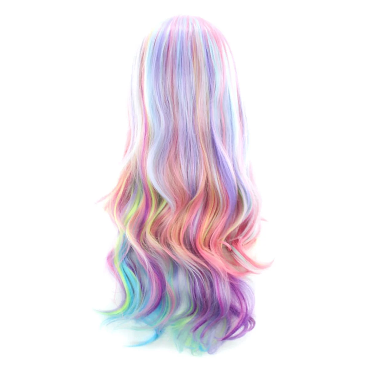 

Красочный женский парик для косплея в европейском и американском стиле, длинные волнистые вьющиеся парики, милая девушка, ежедневный женский парик