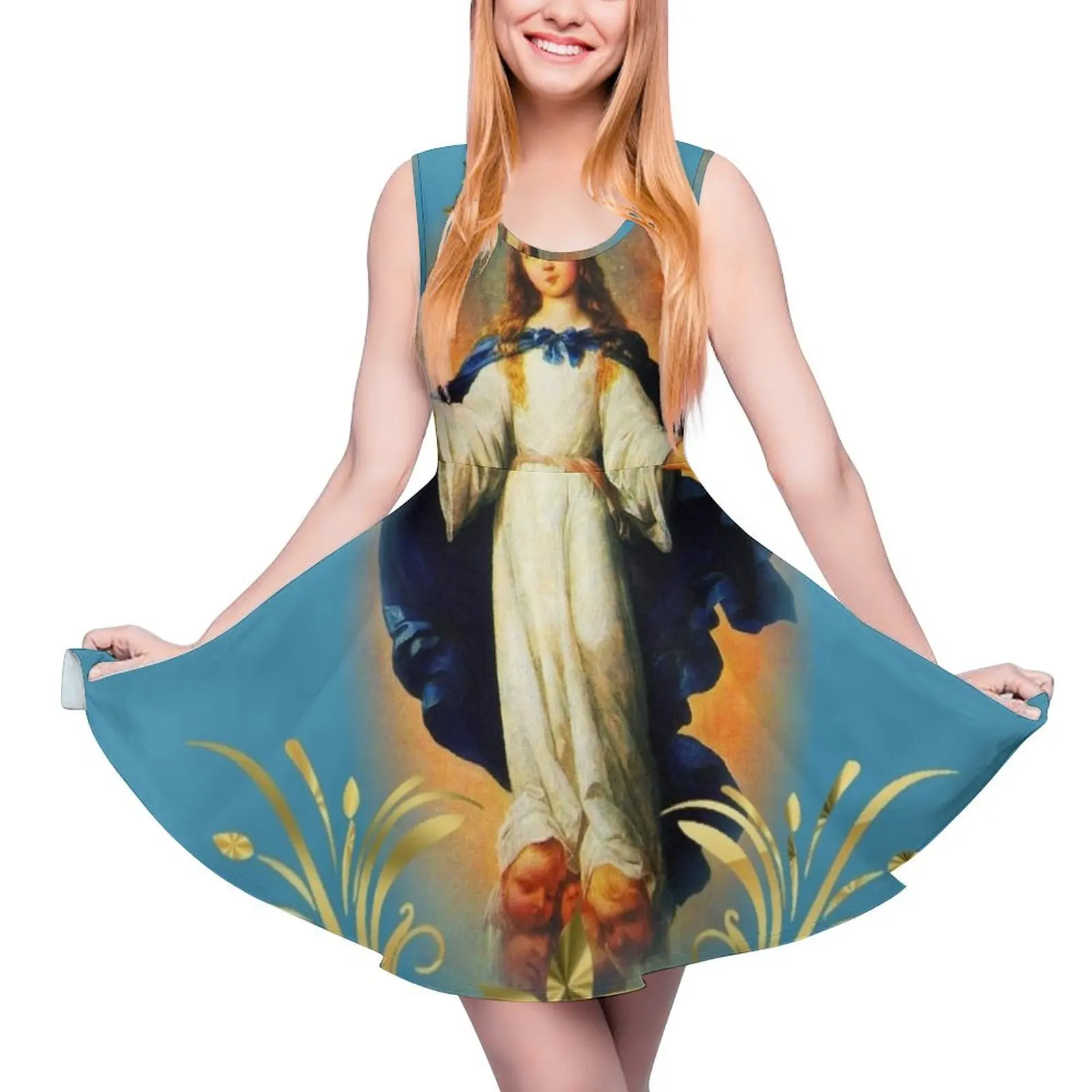 Платье без рукавов с изображением непрековной концепции, Девы Марии, Никарагуа, покровителя, женские платья 2024 
Платье без рукавов с изображением непрековной концепции, Девы Марии, Никарагуа, покровителя, женские платья 2024