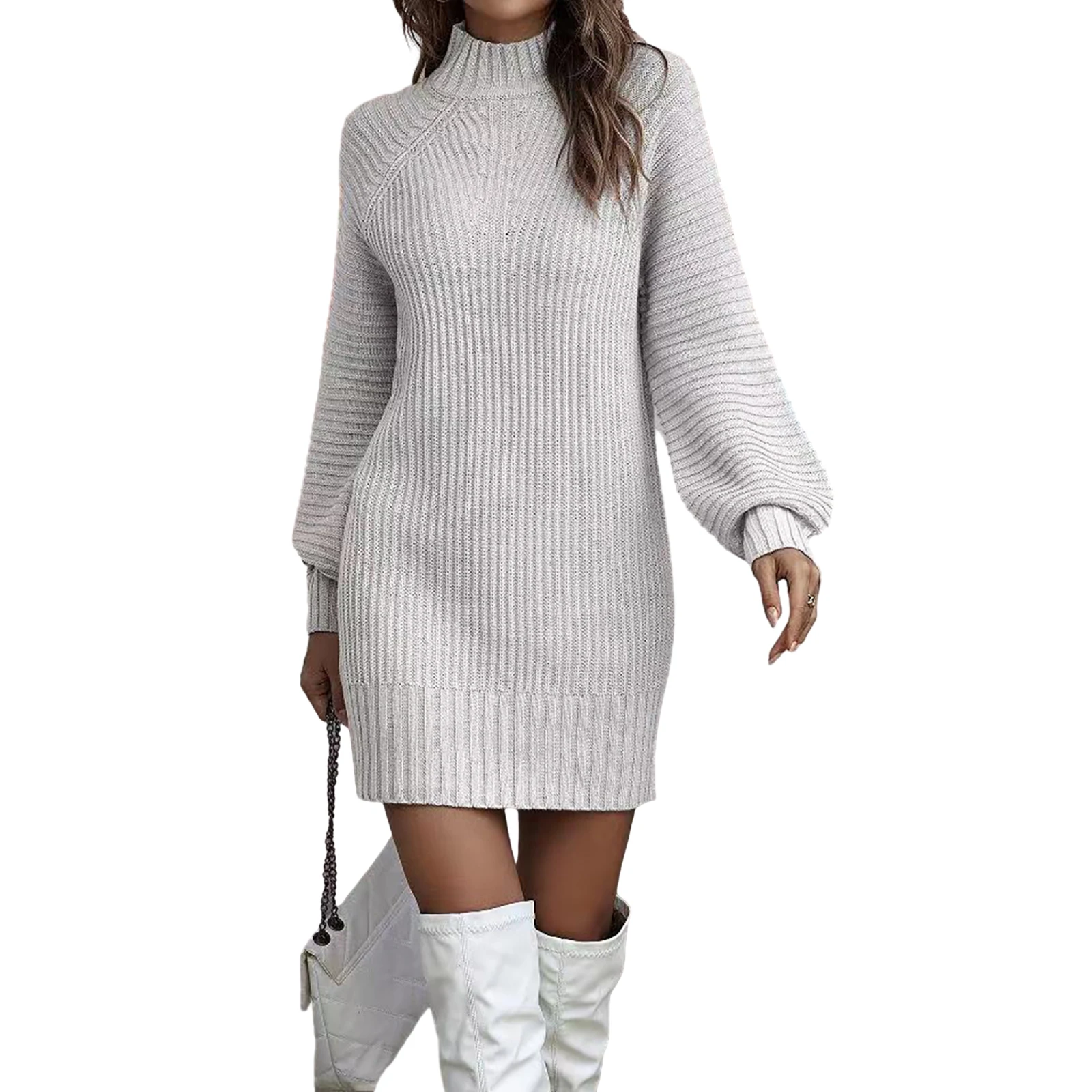 Women Knitted Sweater Dress Solid Color Turtleneck Casual Long Sleeve Mini Party Dress for Beach Cocktail Streetwear
Women Knitted Sweater Dress Solid Color Turtleneck Casual Long Sleeve Mini Party Dress for Beach Cocktail Streetwear