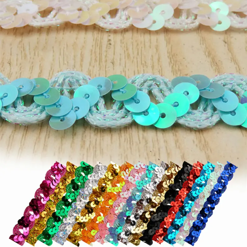 11m S Shape Sequin Lace Trim Glitter Ribbon for Garments Hat Sewing Decoration DIY Handmade Shiny Sequins Craft Accessories
11m S Shape Sequin Lace Trim Glitter Ribbon for Garments Hat Sewing Decoration DIY Handmade Shiny Sequins Craft Accessories