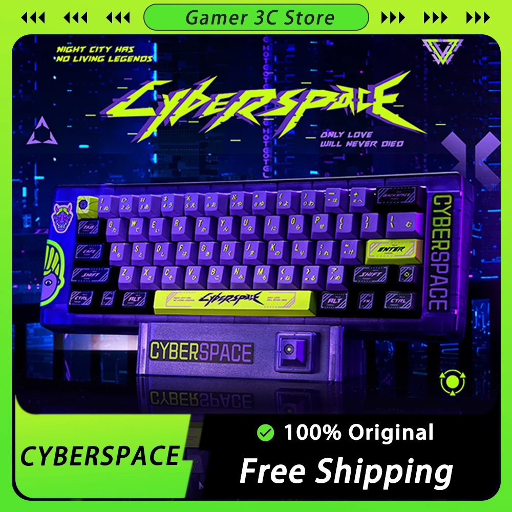 

Titan Nation CYBERSPACE theme Keycaps 150 Key PBT Keycaps Original Factory Height Five-Sided Thermal Sublimation Keycap Pc Gamer