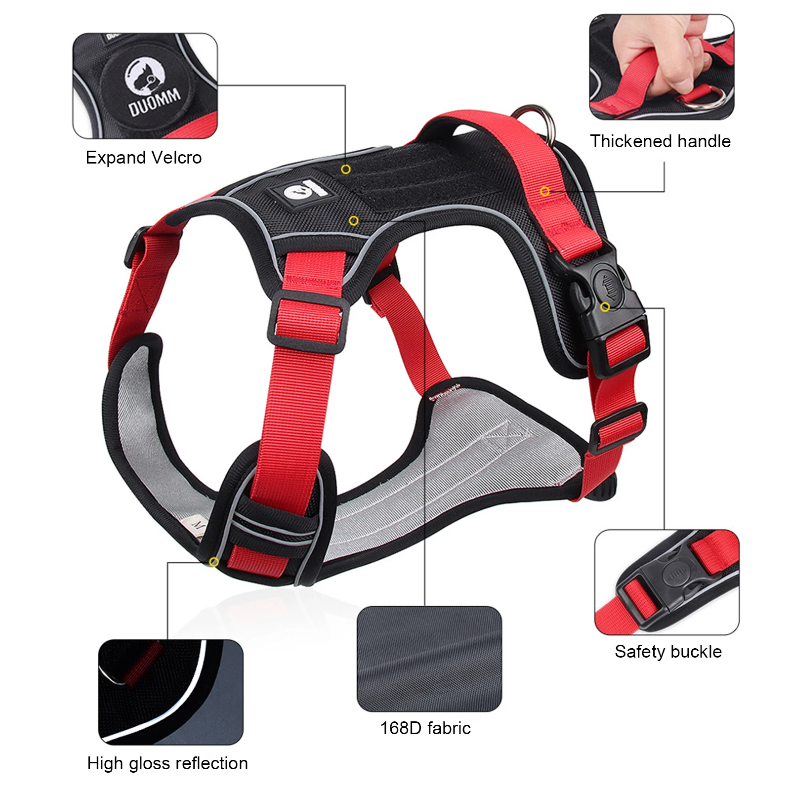 

Waterproof Dog Harness 1680D Oxford Cloth Large Dogs Tactical Reflective Vest Big Dog Harnesses Stain-resistant Pet Accessoires