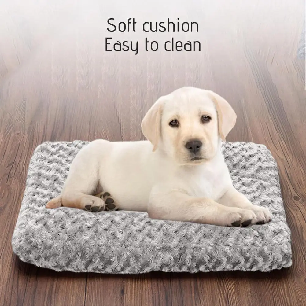 

Support Soft Fuzzy Waterproof Dog Bed with Removable Washable Cover Non-slip Bottom Rectangle Mattress for Puppy Sleeping Dog