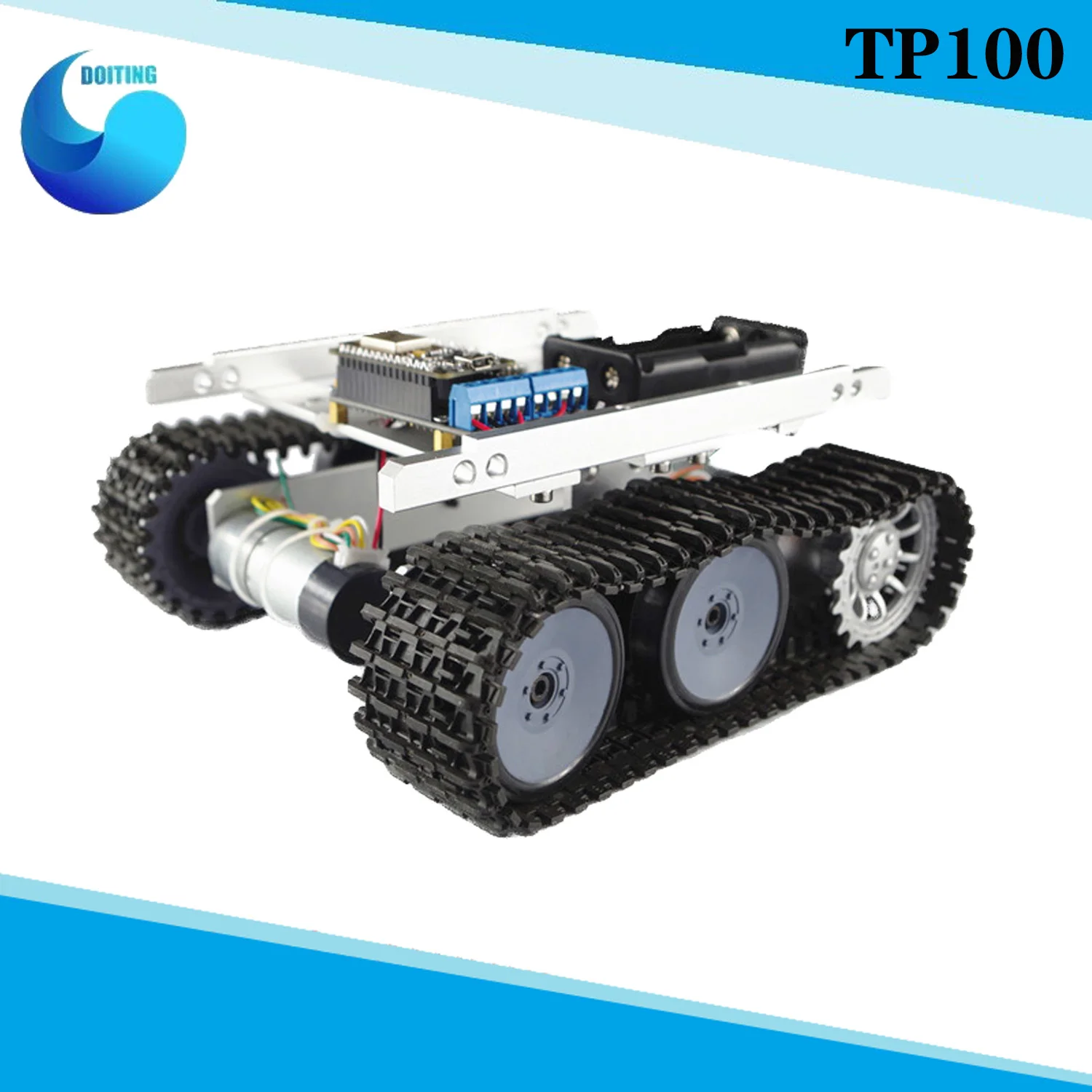 TP100 Crawler Tank Chassis Robot Tank Model with Plastic Bearing Wheel+Driving Wheel+Tracks Graduation Design for Arduino
TP100 Crawler Tank Chassis Robot Tank Model with Plastic Bearing Wheel+Driving Wheel+Tracks Graduation Design for Arduino