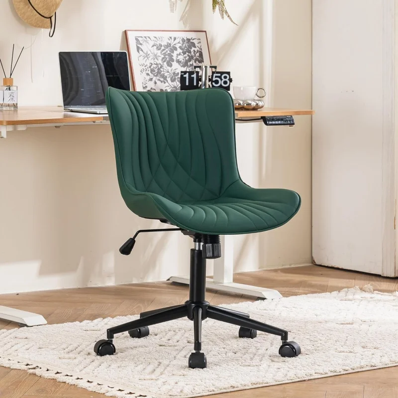 

Офисное кресло YOUTASTE темно-зеленого цвета, современное настольное кресло без подлокотников с колесами, регулируемое вращающееся компьютерное игровое кресло-качалка,