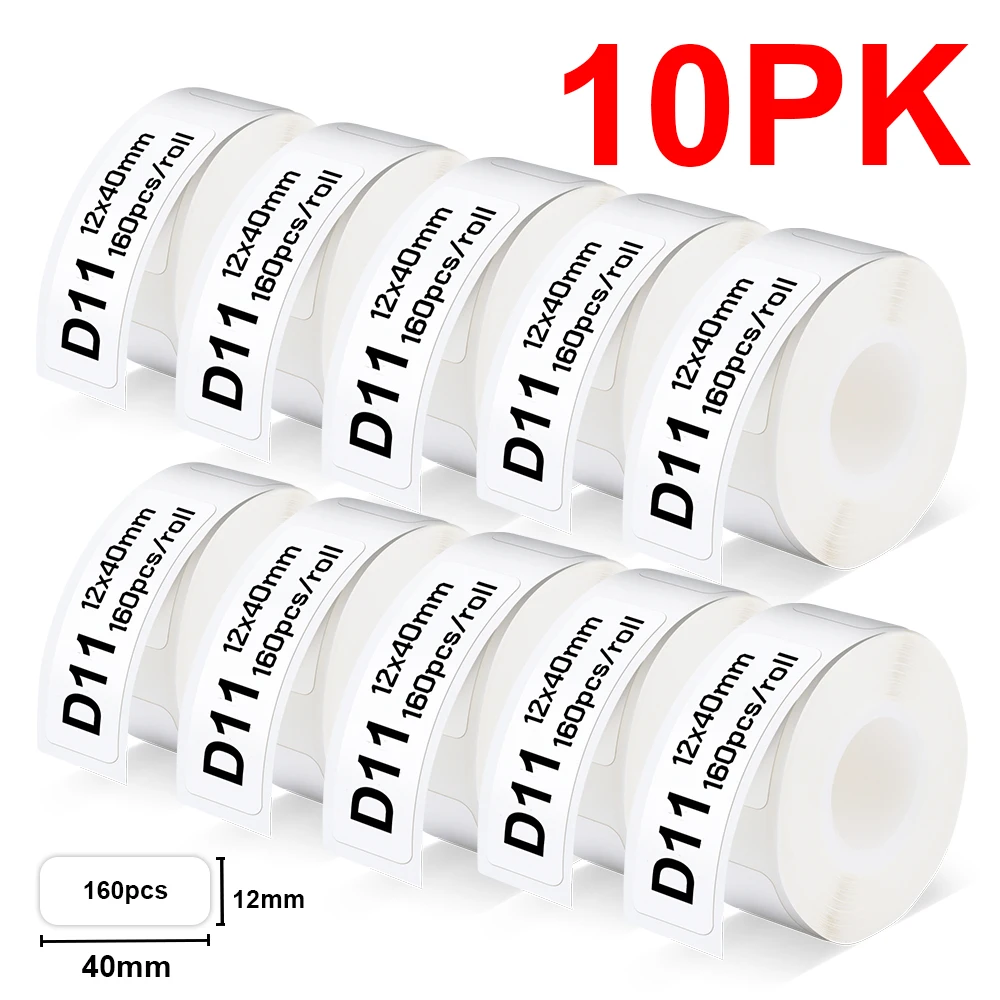 10PK Niimbot D11 D110 Label Printer Paper 12*40mm D11 Label Tape for Niimbot D11 D110 Label Maker Waterproof Self-adhesive Tape
10PK Niimbot D11 D110 Label Printer Paper 12*40mm D11 Label Tape for Niimbot D11 D110 Label Maker Waterproof Self-adhesive Tape