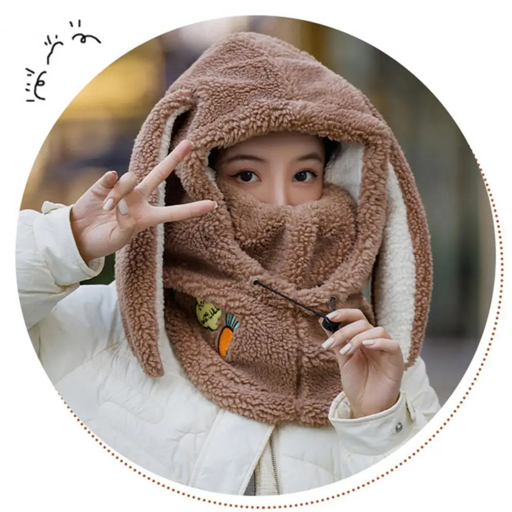 Thermal Fleece Hat Cozy Winter Hat with Long Rabbit Ear Adjustable Drawstring Windproof Warm Stylish Women's Scarf for Cycling
Thermal Fleece Hat Cozy Winter Hat with Long Rabbit Ear Adjustable Drawstring Windproof Warm Stylish Women's Scarf for Cycling