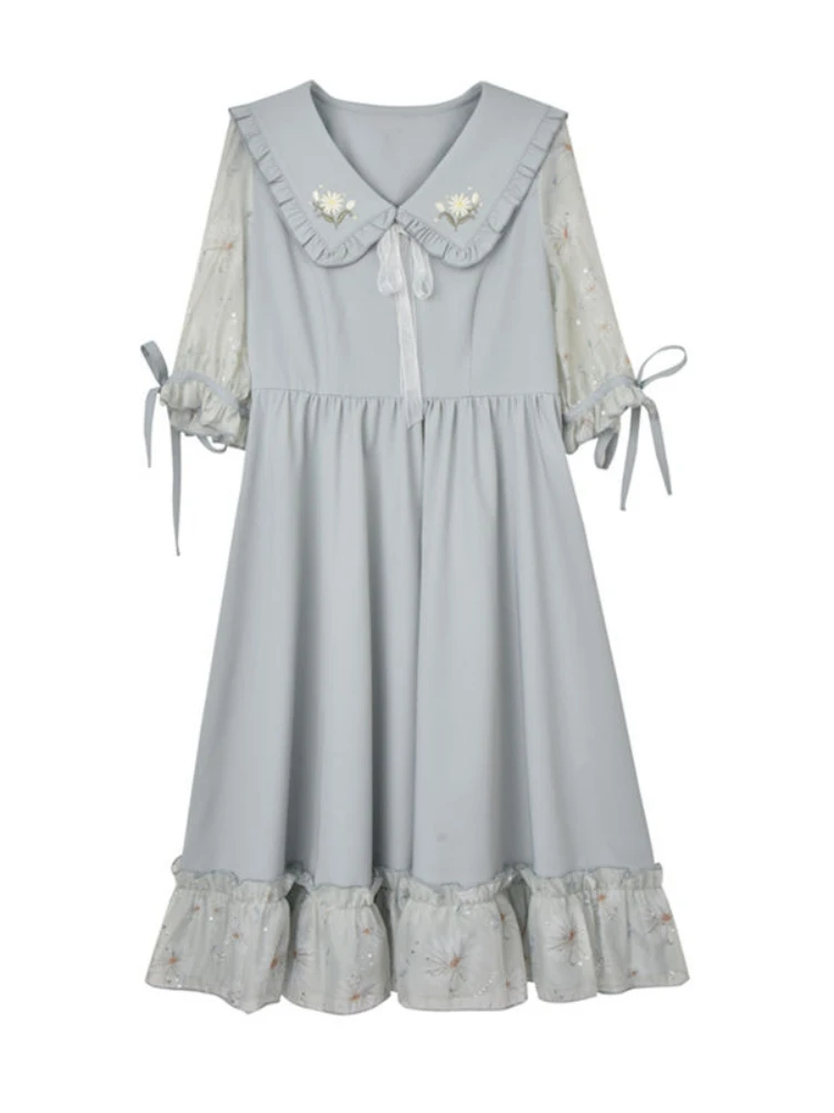 HOUZHOU Elegant Dress Women Kawaii Ruffles Chic Fairy Dresses Summer Preppy Style Sailor Collar Puff Sleeve Fashion Robe
HOUZHOU Elegant Dress Women Kawaii Ruffles Chic Fairy Dresses Summer Preppy Style Sailor Collar Puff Sleeve Fashion Robe