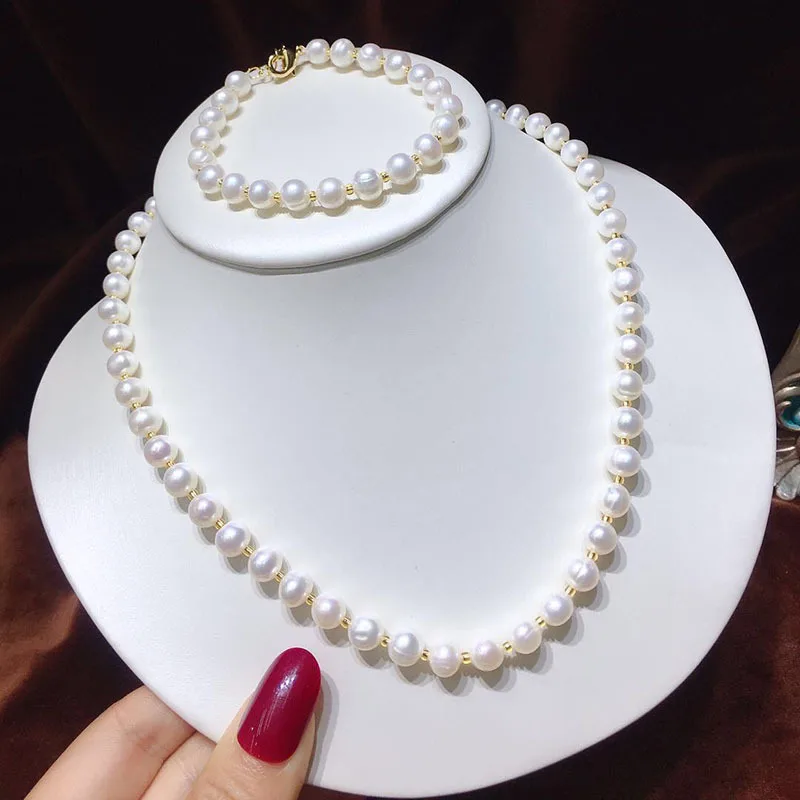 new fashion Natural 7-8mm Freshwater Pearl Necklace Set Women's Summer Korean Edition Niche Design Sense Simple Versatil
new fashion Natural 7-8mm Freshwater Pearl Necklace Set Women's Summer Korean Edition Niche Design Sense Simple Versatil