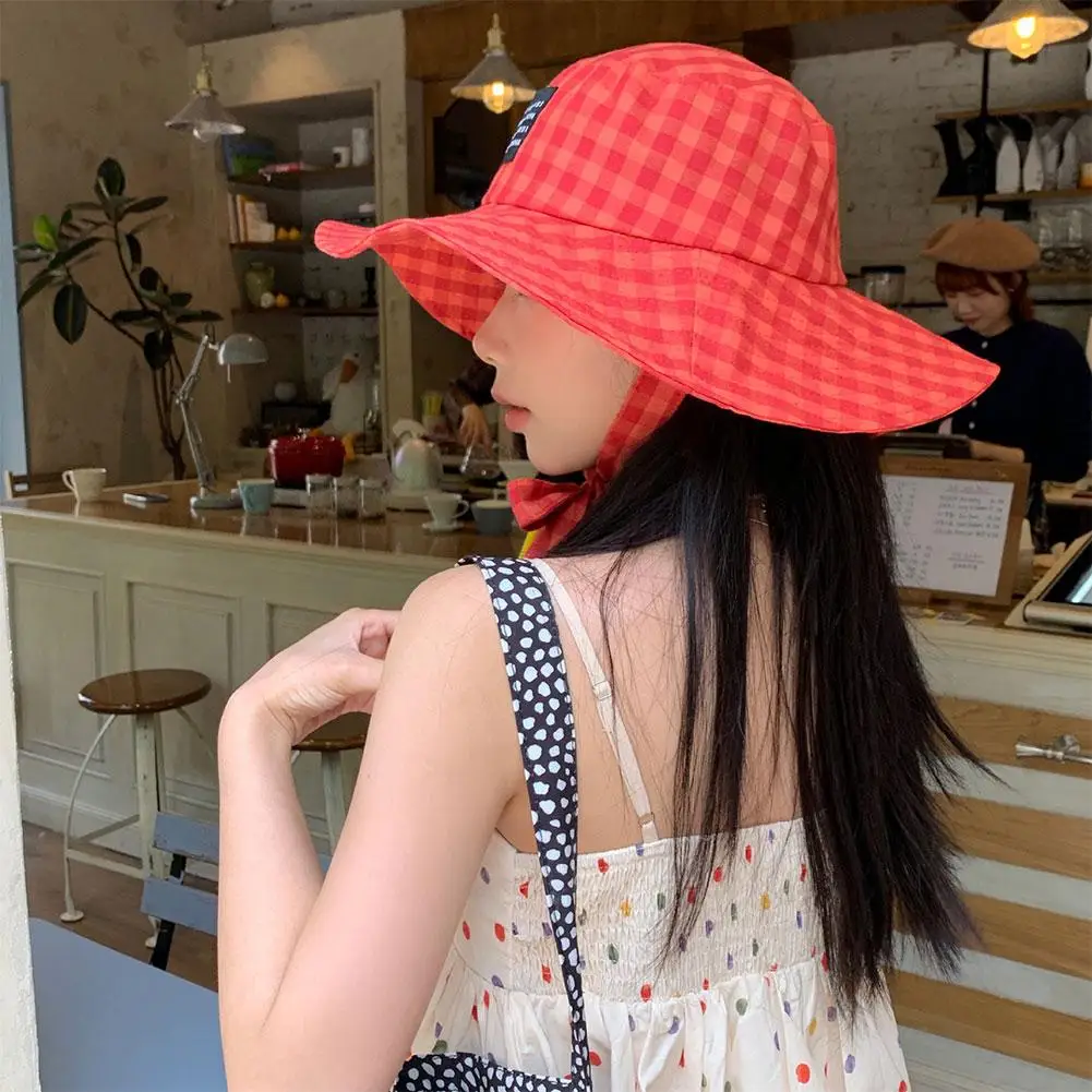 Retro Plaid Strap Bucket Hat Spring Summer Travel Versatile Women's Caps Fashion Wide Brim O7o9
Retro Plaid Strap Bucket Hat Spring Summer Travel Versatile Women's Caps Fashion Wide Brim O7o9
