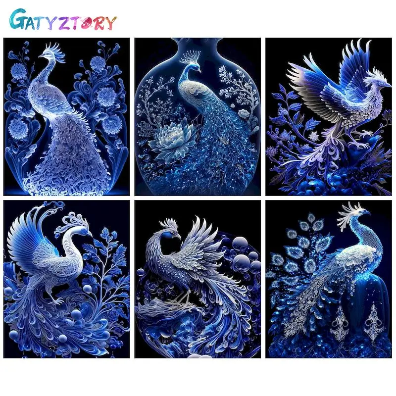 

GATYZTORY Painting By Numbers For Adluts Peacock Diy Paints Kits Animals Wall Art Picture Handpainted Home Decor Unique Gift