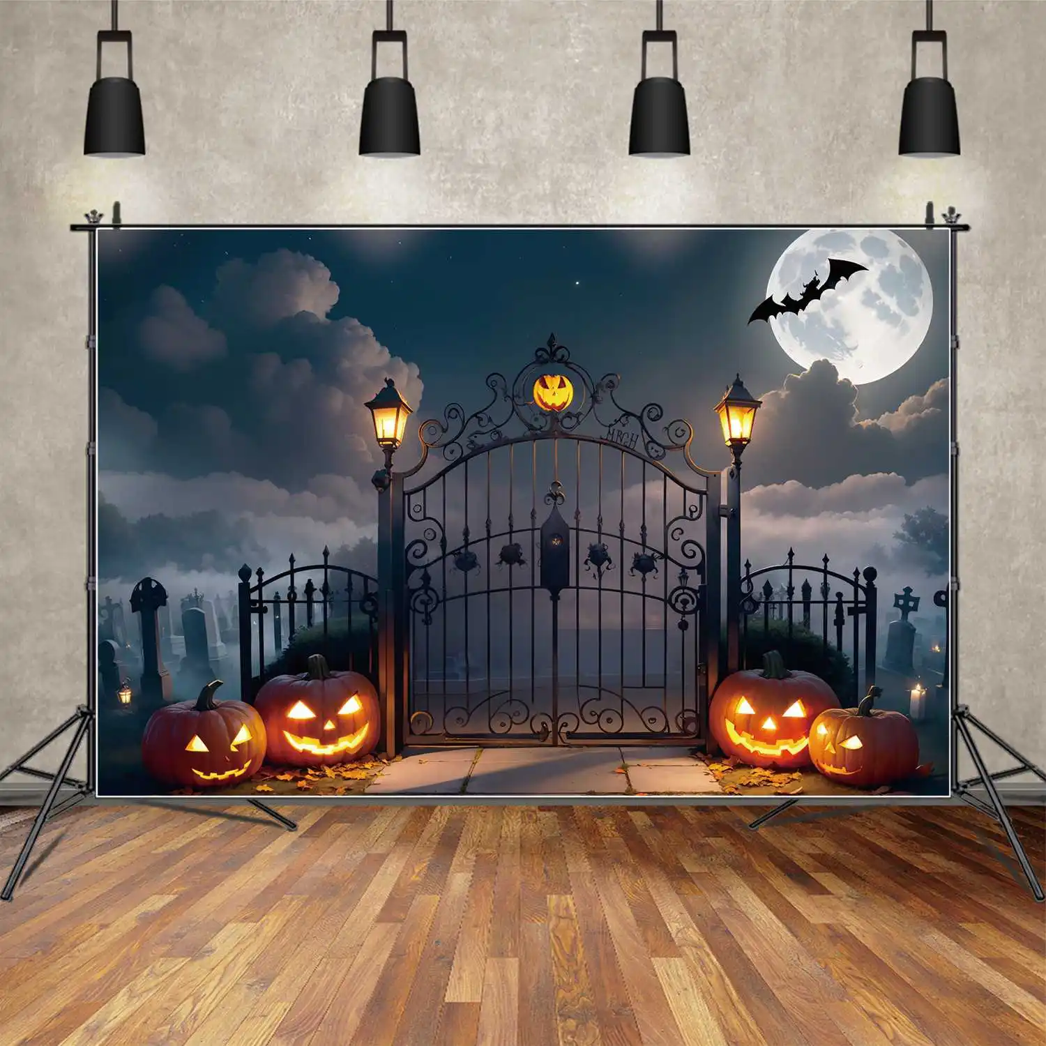 MOON.QG Photography Backdrop Halloween Pumpkin Lantern Cemetery Arch Gate Photo Background Custom Child Party Photographic Props
MOON.QG Photography Backdrop Halloween Pumpkin Lantern Cemetery Arch Gate Photo Background Custom Child Party Photographic Props