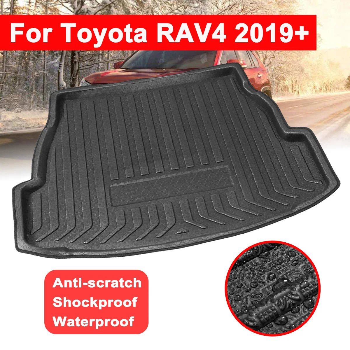 

Коврик для багажника автомобиля Toyota RAV4 2019 +, коврик для груза, поднос для багажа, напольный ковер, защита от грязи, сменные автомобильные аксессуары
