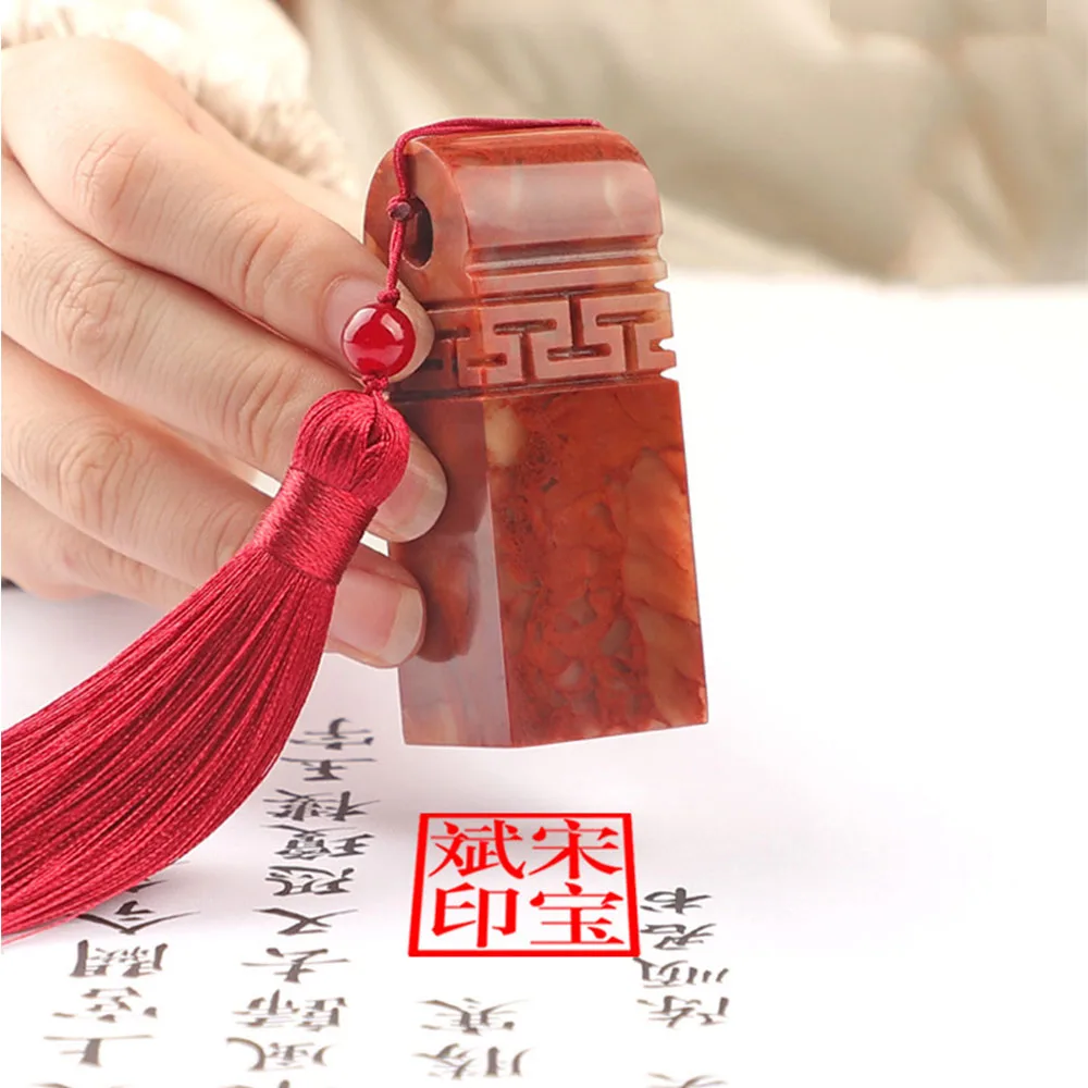 

Hithere Stone Seal Stamp 3 In 1 Traditional Chinese Name Stamps Red Inkpad Gift Box Custom Signature Calligraphy Painting Seals