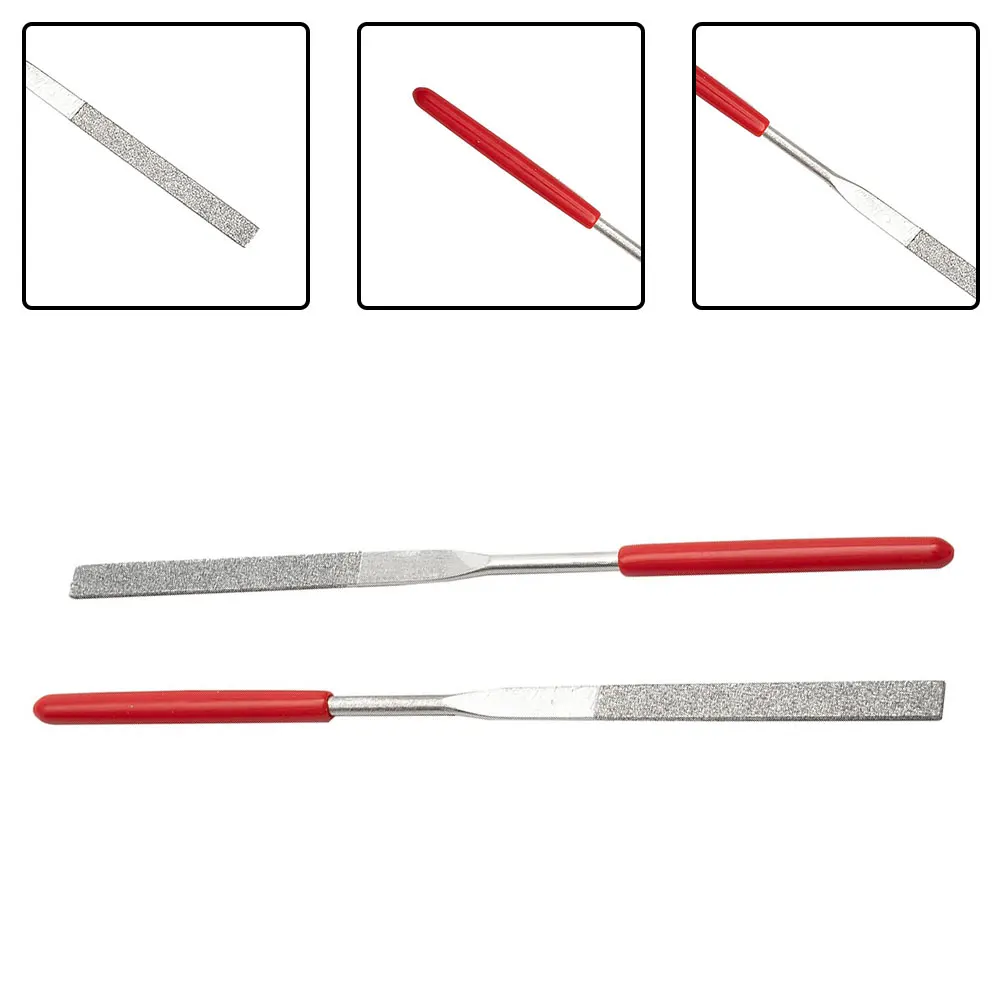 0.12*5.51" Red Plastic Handle Metal Stone Grinding Flat Diamond Needle File For Hardened Steel Ceramics Glass Stone Gems
0.12*5.51" Red Plastic Handle Metal Stone Grinding Flat Diamond Needle File For Hardened Steel Ceramics Glass Stone Gems