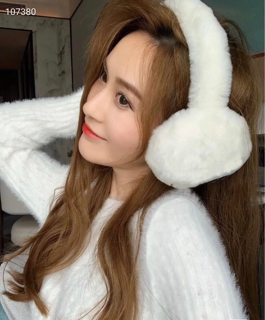 

Women Earmuffs Pure Rabbit Hair Plush Warm Men Earmuffs Luxury Brand South Korea Hot Selling Natural Plush Minimal Wind Earmuffs