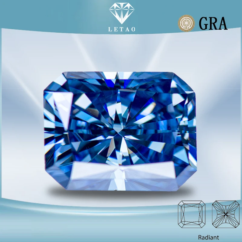 Moissanite Stone Radiant Cut Primary Color Royal Blue Gemstone Lab Grown Diamond for Charms Woman Jewelry With GRA Certificate
Moissanite Stone Radiant Cut Primary Color Royal Blue Gemstone Lab Grown Diamond for Charms Woman Jewelry With GRA Certificate