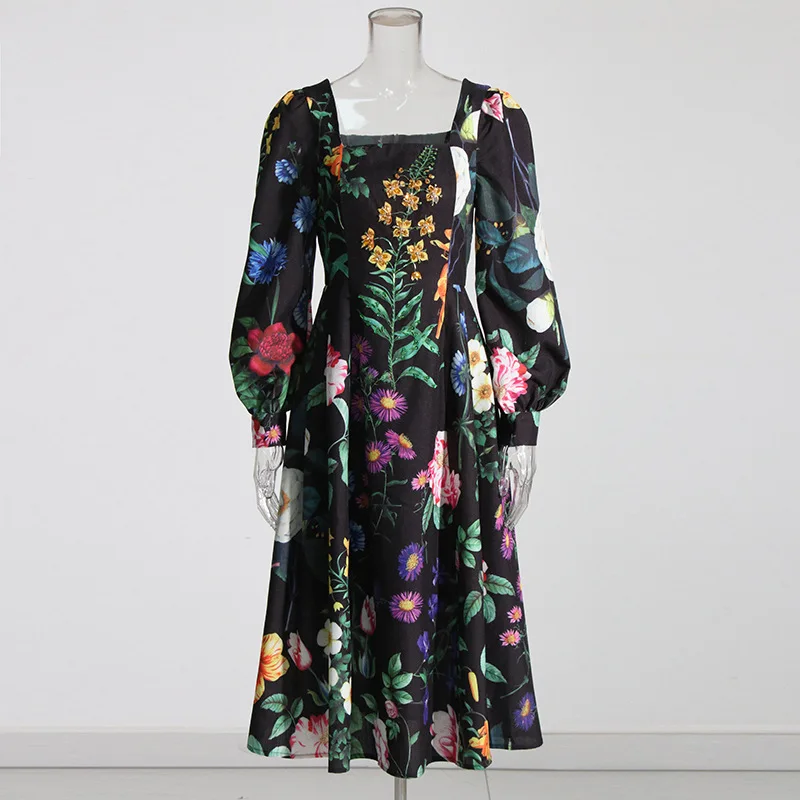 Women's Long-Sleeved Dress 2023 New Print Closed Waist Slim Square Collar Bubble Sleeve Nail Bead Long Dress Free Shipping
Women's Long-Sleeved Dress 2023 New Print Closed Waist Slim Square Collar Bubble Sleeve Nail Bead Long Dress Free Shipping