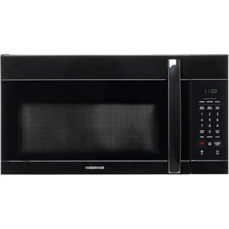 

Farberware Over-the-Range Microwave Oven, 1.7 Cu. Ft. 1000W Auto Reheat, Multi-Stage Cooking, Melt/Soften Feature, Black