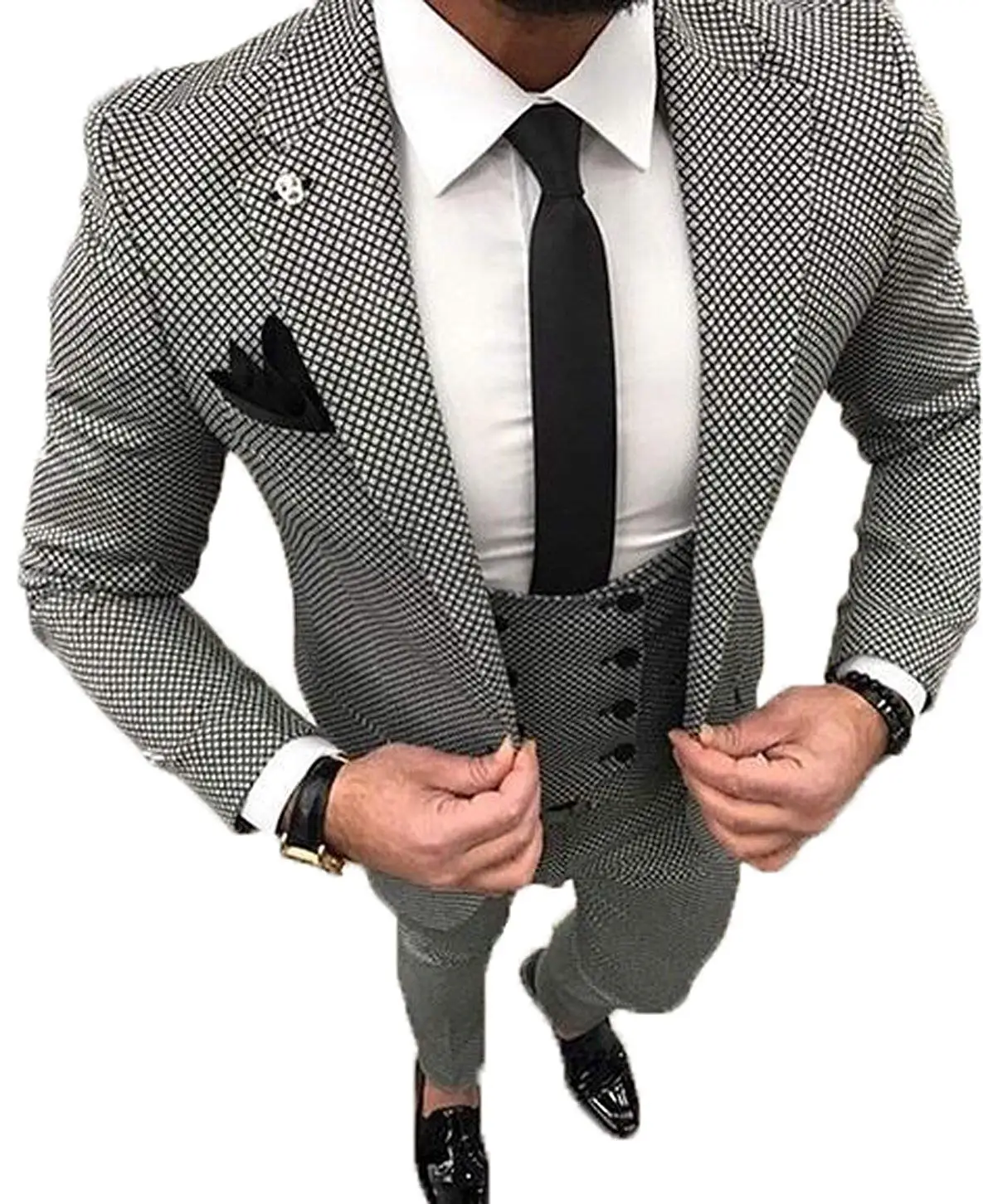 Men's Plaid Suits Slim Fit Formal 3 Pieces Suit Tuxedo Jacket Waistcoat & Trousers
Men's Plaid Suits Slim Fit Formal 3 Pieces Suit Tuxedo Jacket Waistcoat & Trousers