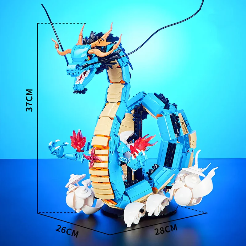 Creative Anime Nautical King Blue Kaido Dragon Building Blocks DK5011 Divine Dragon Form Model Brick Toys Children Xmas Gift Creative Anime Nautical King Blue Kaido Dragon Building Blocks DK5011 Divine Dragon Form Model Brick Toys Children Xmas Gift