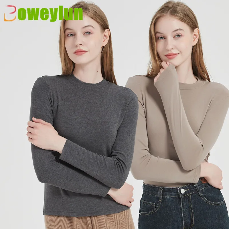 Женская мягкая эластичная теплая рубашка Boweylun из искусственного кашемира с круглым вырезом и длинными рукавами для осени и зимы
Женская мягкая эластичная теплая рубашка Boweylun из искусственного кашемира с круглым вырезом и длинными рукавами для осени и зимы