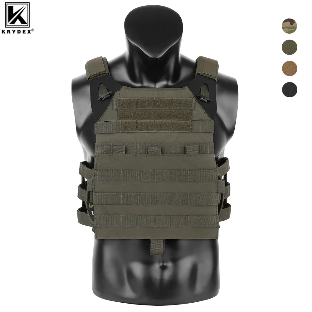 

KRYDEX 500D Tactical JPC 2 Vest MOLLE Front Panel Jump Plate Carrier Army Combat Paintball Hunting CS Vest Camo Ranger Green