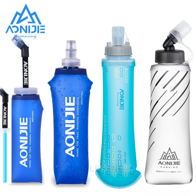 

AONIJIE 250ml 500ml Soft Flask Folding Collapsible Water Bottle TPU BPA-Free For Running Hydration Pack Waist Bag Vest SD09 SD10