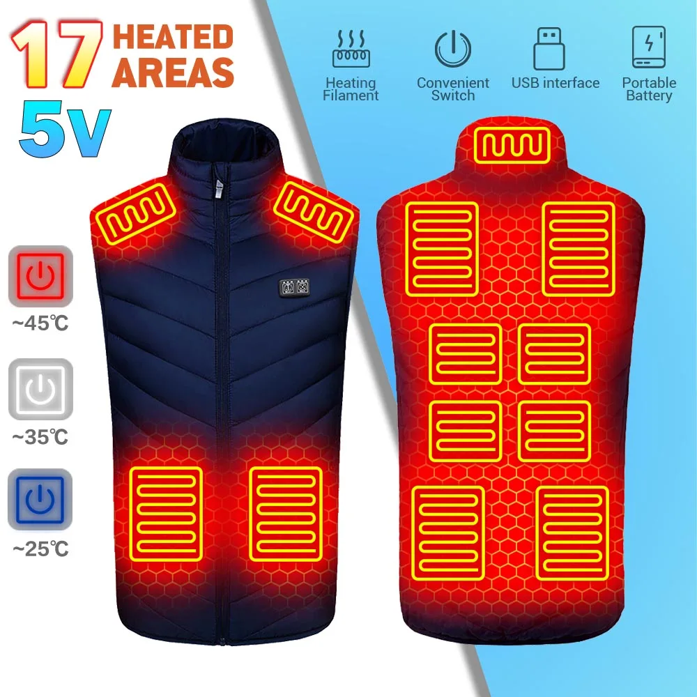 Waistcoat For Sports Hiking Oversized Men USB Infrared 17 Heating Areas Vest Thermal Jacket Men Winter Electric Heated Vest
Waistcoat For Sports Hiking Oversized Men USB Infrared 17 Heating Areas Vest Thermal Jacket Men Winter Electric Heated Vest