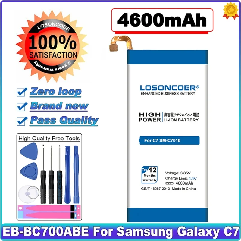 LOSONCOER 4600mAh Battery For Samsung C7 SM-C7010 SM-C7000 Duos C7018 C7 Pro Duos SM-C701F/DS TD-LTE EB-BC700ABE
LOSONCOER 4600mAh Battery For Samsung C7 SM-C7010 SM-C7000 Duos C7018 C7 Pro Duos SM-C701F/DS TD-LTE EB-BC700ABE