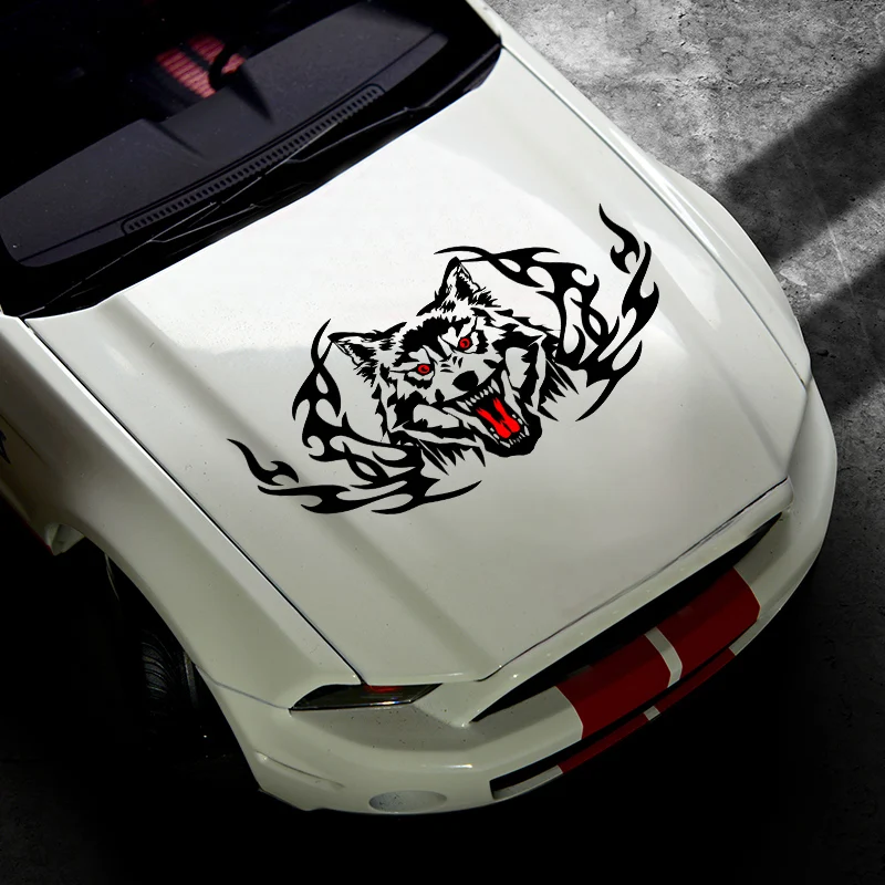

Fiercely Wolf Decoration Car Stickers and Decals Car Bonnet Hood Side Door Decor Racing Waterproof Glue Sticker Parts Accessory