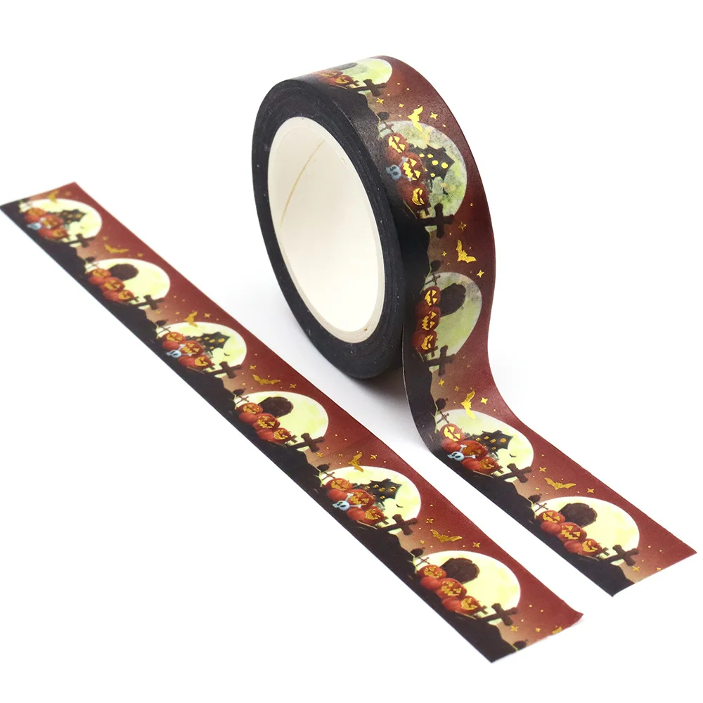 2022 NEW 1PC 15mm*10m Foil Halloween Bat Ghost Haunted House Cross Pumpkin Decorative Washi Tape Scrapbooking Masking Tape
2022 NEW 1PC 15mm*10m Foil Halloween Bat Ghost Haunted House Cross Pumpkin Decorative Washi Tape Scrapbooking Masking Tape
