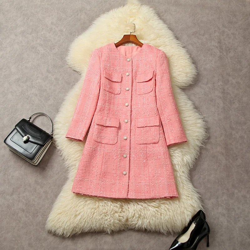 Pink Tweed Dress Mini 2023 Autumn And Winter Women's Clothing Celebrity Round Collar Pockets Single Breasted Slimming A-Line
Pink Tweed Dress Mini 2023 Autumn And Winter Women's Clothing Celebrity Round Collar Pockets Single Breasted Slimming A-Line