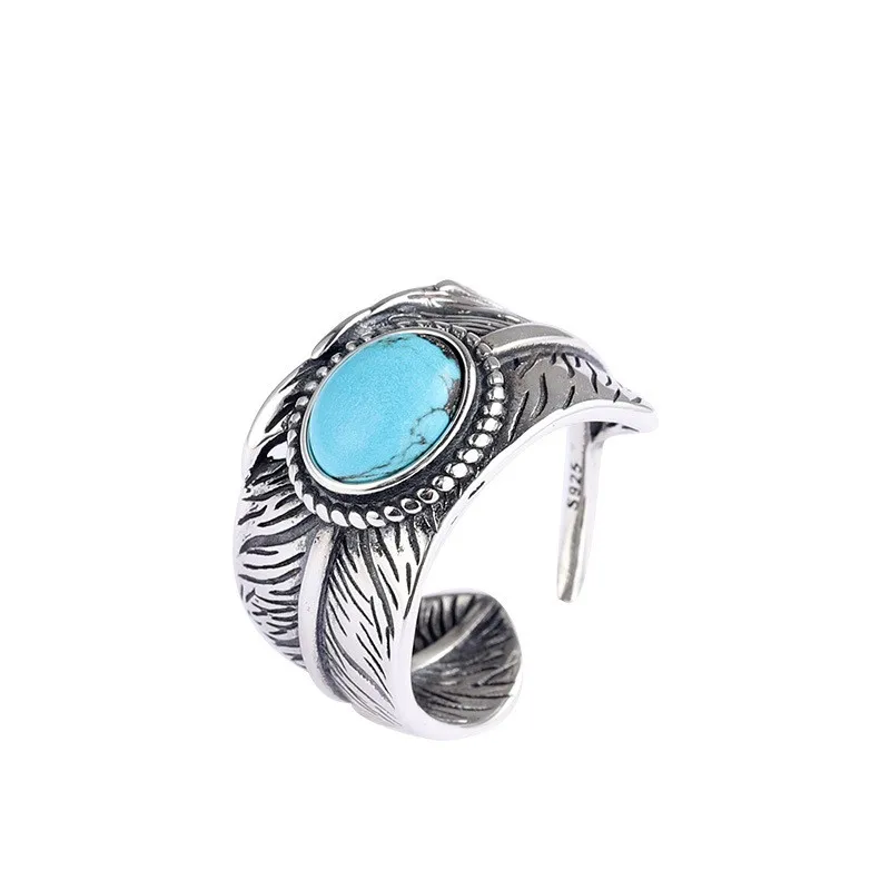 JZ190 ZFSILVER Thai Silver S925 Fashion Elegant Turquoise Luxury Retro Design Width Feather Rings Men Women Wedding Party Girls
JZ190 ZFSILVER Thai Silver S925 Fashion Elegant Turquoise Luxury Retro Design Width Feather Rings Men Women Wedding Party Girls