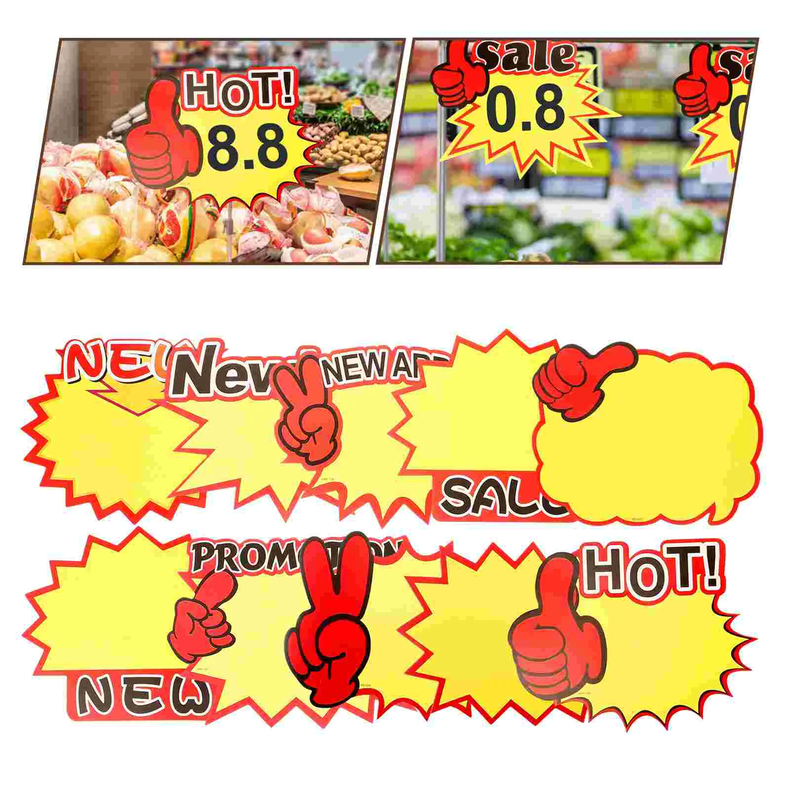 120 Pcs Medium Starburst Signage Stickers White Cardboard Sale Signs for Retail Store
120 Pcs Medium Starburst Signage Stickers White Cardboard Sale Signs for Retail Store