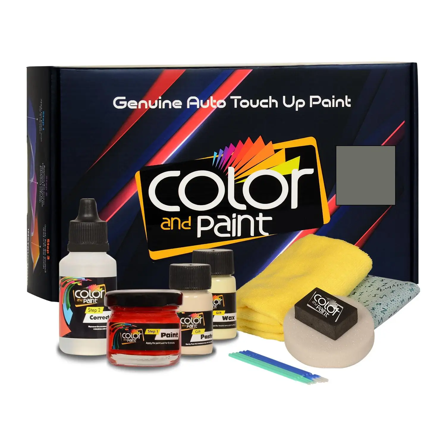 

Color and Paint compatible with Cadillac Automotive Touch Up Paint - STEEL GRAY MET - WA718S - Basic Care