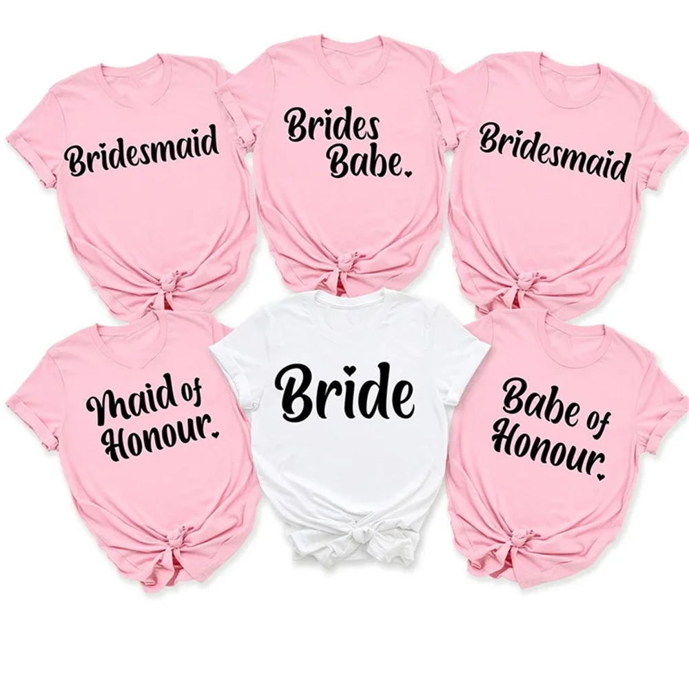Bride Bachelorette Party Brides Team Maid of Honor Summer Tshirt Women T-shirt Casual Wedding Female TopsTees cotton
Bride Bachelorette Party Brides Team Maid of Honor Summer Tshirt Women T-shirt Casual Wedding Female TopsTees cotton