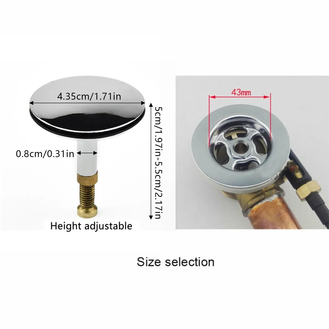 1Pcs 43mm Silver Bathtub Drain Stopper Bathroom Bath Tub Sink Waste Pop-Up Plug Replacement Kitchen Floor Drain Accessories
1Pcs 43mm Silver Bathtub Drain Stopper Bathroom Bath Tub Sink Waste Pop-Up Plug Replacement Kitchen Floor Drain Accessories
