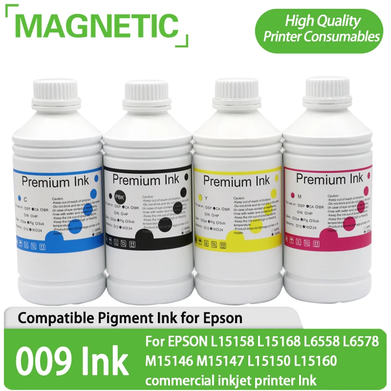 

009 Pigment Ink Compatible For EPSON L6490 L15158 L15168 L6558 L6578 M15146 M15147 L15150 L15160 commercial inkjet printer Ink