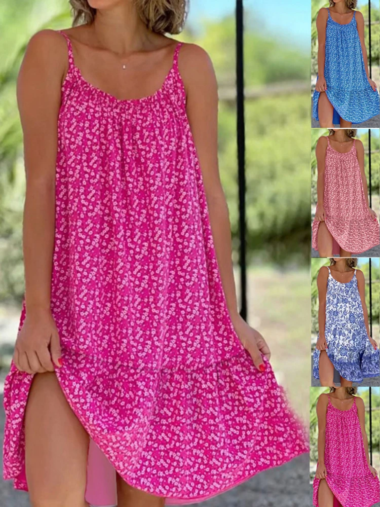 Plus Size Vintage Floral Full-skirted Dress Women Sleeveless Loose Dress Oversized Causal Beach Dress
Plus Size Vintage Floral Full-skirted Dress Women Sleeveless Loose Dress Oversized Causal Beach Dress