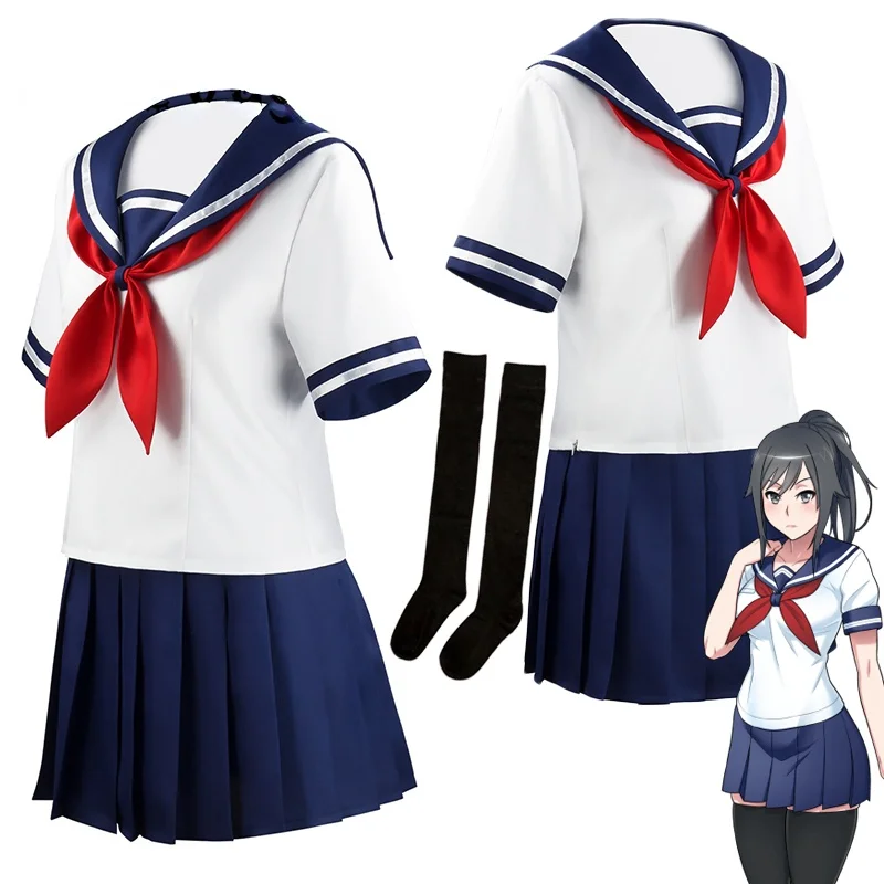Игровой симулятор yдругих игр, Ayano Aishi, косплей, Женский костюм из двух предметов: Топ с коротким рукавом и юбка, матросский костюм
Игровой симулятор yдругих игр, Ayano Aishi, косплей, Женский костюм из двух предметов: Топ с коротким рукавом и юбка, матросский костюм
