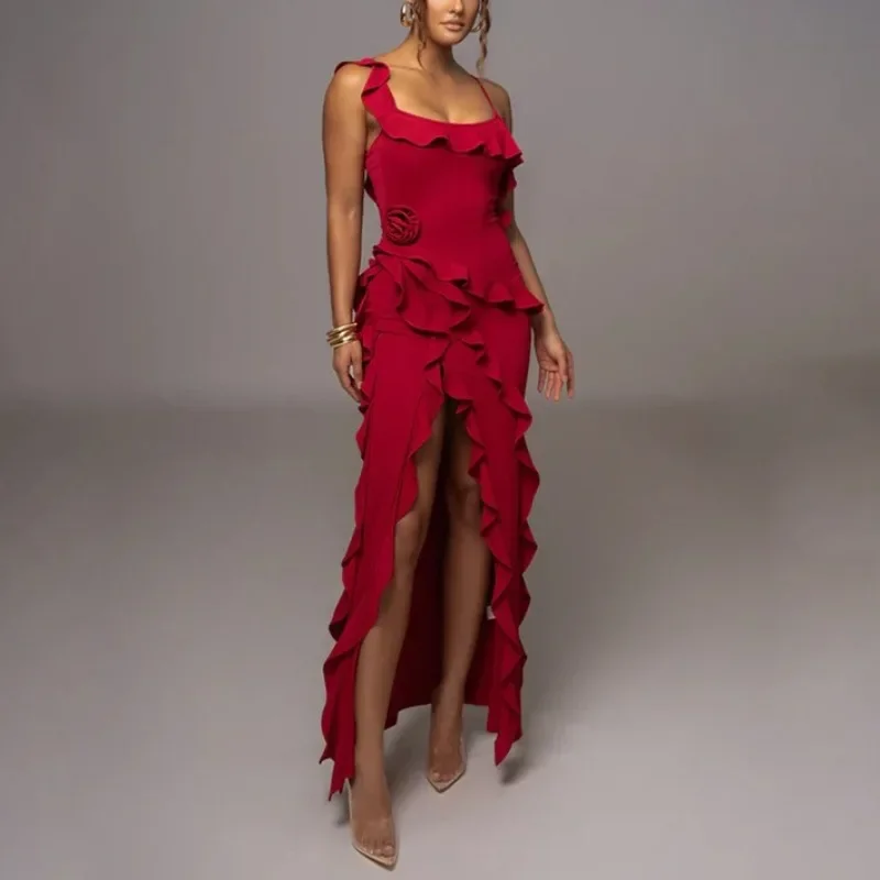 Women's Irregular Split Ruffled Backless Dress Celebration Party Evening Dress Solid Colors New Fashion Elegant Dresses YWFD013
Women's Irregular Split Ruffled Backless Dress Celebration Party Evening Dress Solid Colors New Fashion Elegant Dresses YWFD013