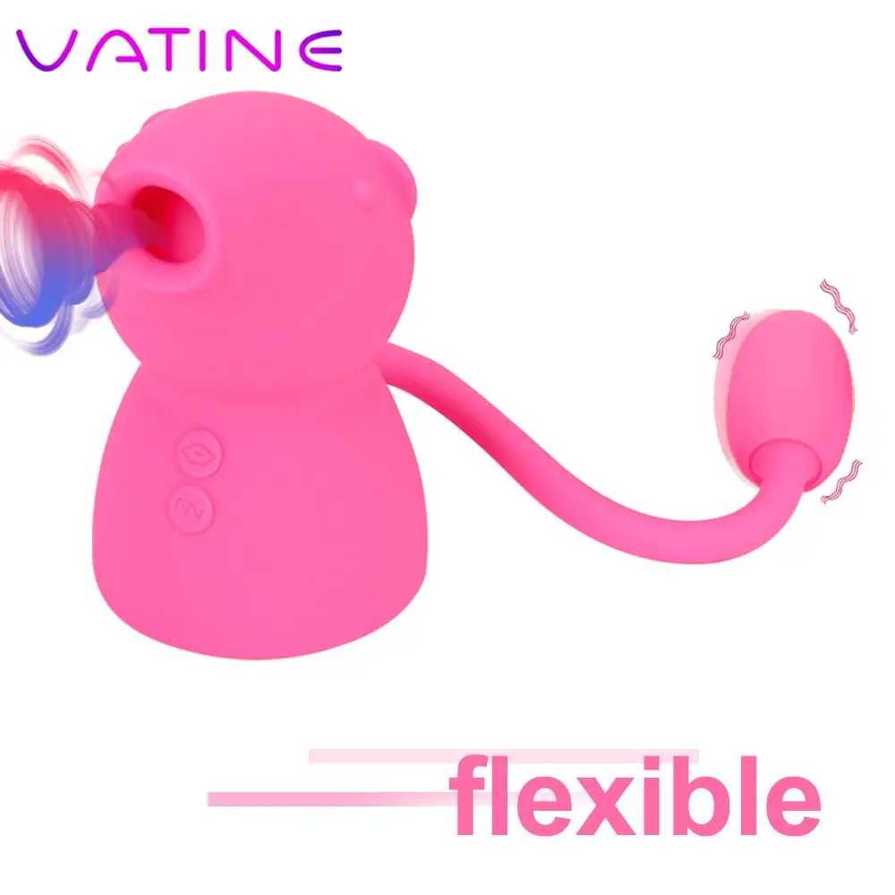 

Tongue Vibrating Clitoris Stimulator Sex Toys for Women 3 In 1 Vagina Sucking Vibrator Piggy Nipple Licking Massage