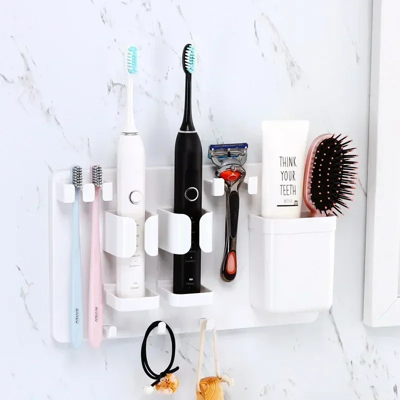 

Electric Bathroom Toothpaste Toothbrush Wall-mounted Holder Perforation-free Toilet Items Comb Storage Razor Rack