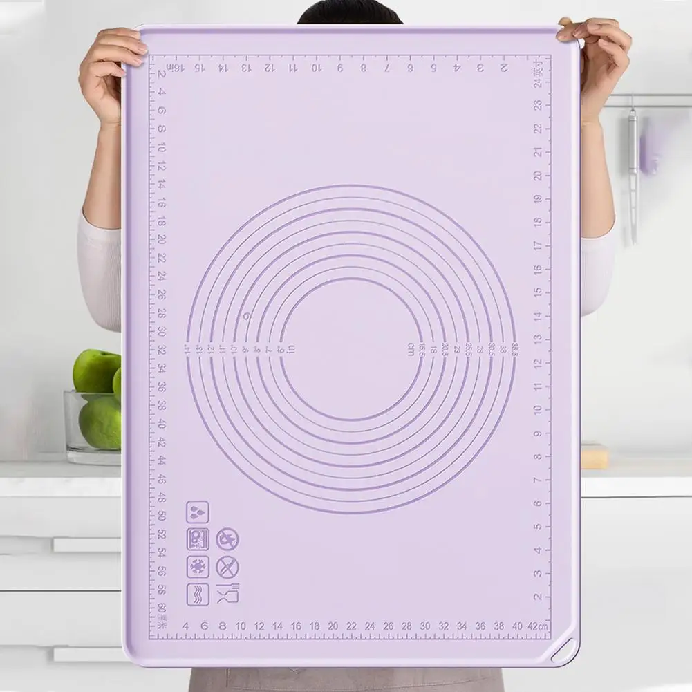 Easy Clean Kneading Pad Non-stick Silicone Pastry Mat for Kneading Rolling Dough Baking Sheet with Measurements for Pizza Pie
Easy Clean Kneading Pad Non-stick Silicone Pastry Mat for Kneading Rolling Dough Baking Sheet with Measurements for Pizza Pie