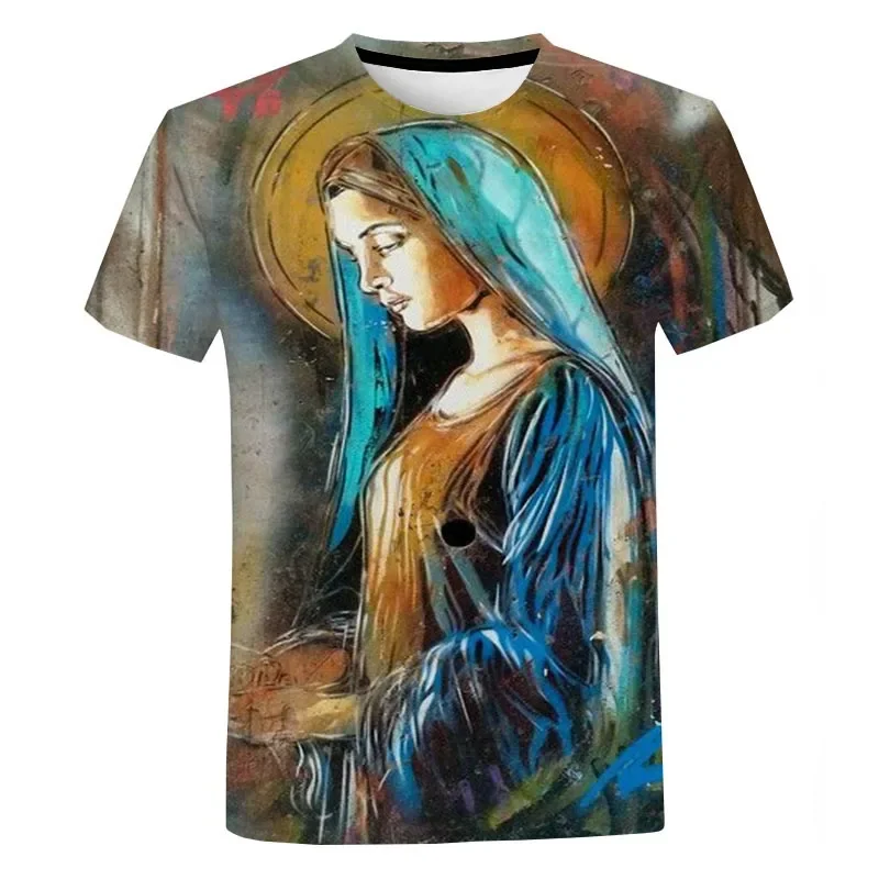 Summer Fashion 3D Printing Retro Trend Virgin Mary Men's Women's Large Size Casual Clothes Harajuku Street Round Neck TShirt
Summer Fashion 3D Printing Retro Trend Virgin Mary Men's Women's Large Size Casual Clothes Harajuku Street Round Neck TShirt