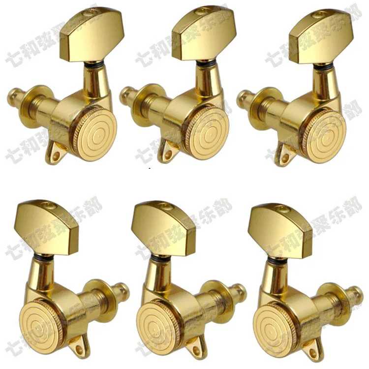 A Set 3R3L Gold Locked String Guitar Tuning Pegs Machine Heads Tuners for Acoustic Electric Folk Guitar With Half round tip
A Set 3R3L Gold Locked String Guitar Tuning Pegs Machine Heads Tuners for Acoustic Electric Folk Guitar With Half round tip