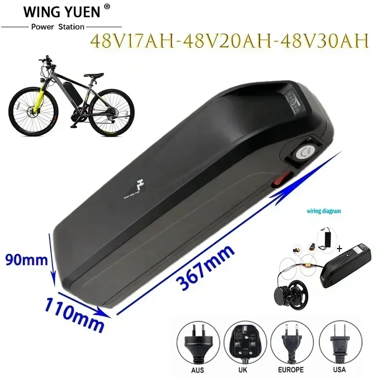 

18650 48V Batterij，52V Ebike Batterij Hailong Onderbuis 18650 Mobiele BBS02 BBS03 Bbshd 20A 30A Bms 350W 500W 750W 1000W 1500W